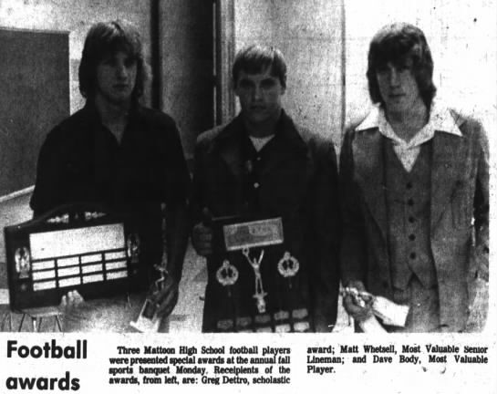 Mattoon players and their awards